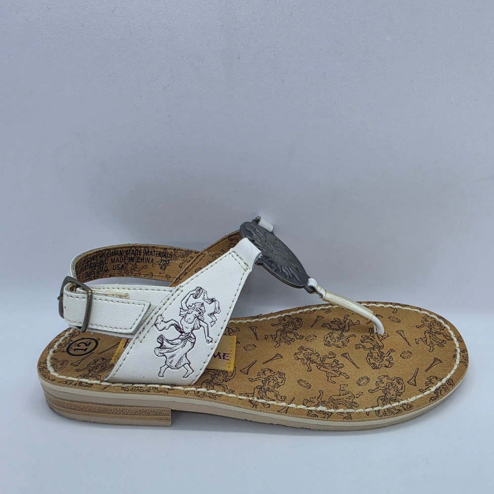 Vintage Disney Hunchback of Notre Dame Sun Moon Sandals Kids Size 12 White 90s - Picture 10 of 11